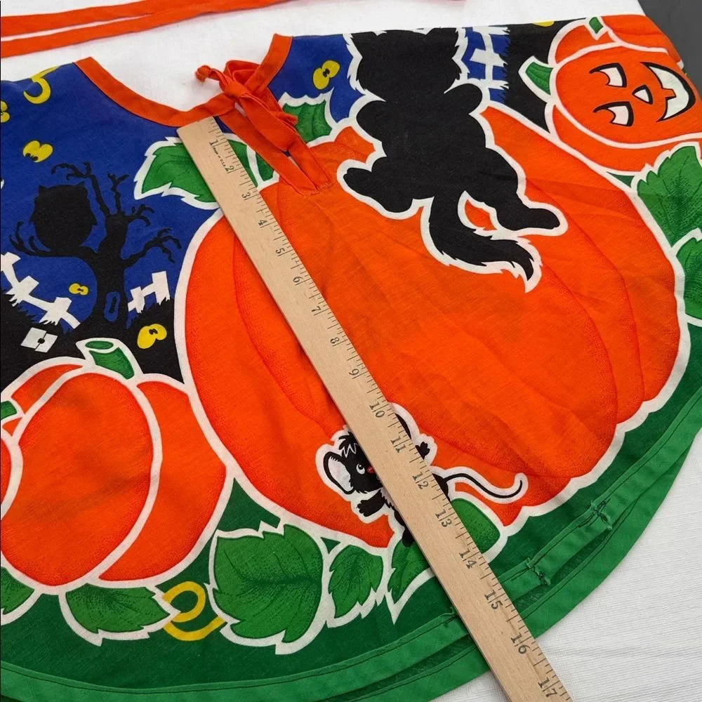 Halloween Pumpkin Patch Costume Vintage Handsewn Homemade Skirt/Cape Bonnet Cute